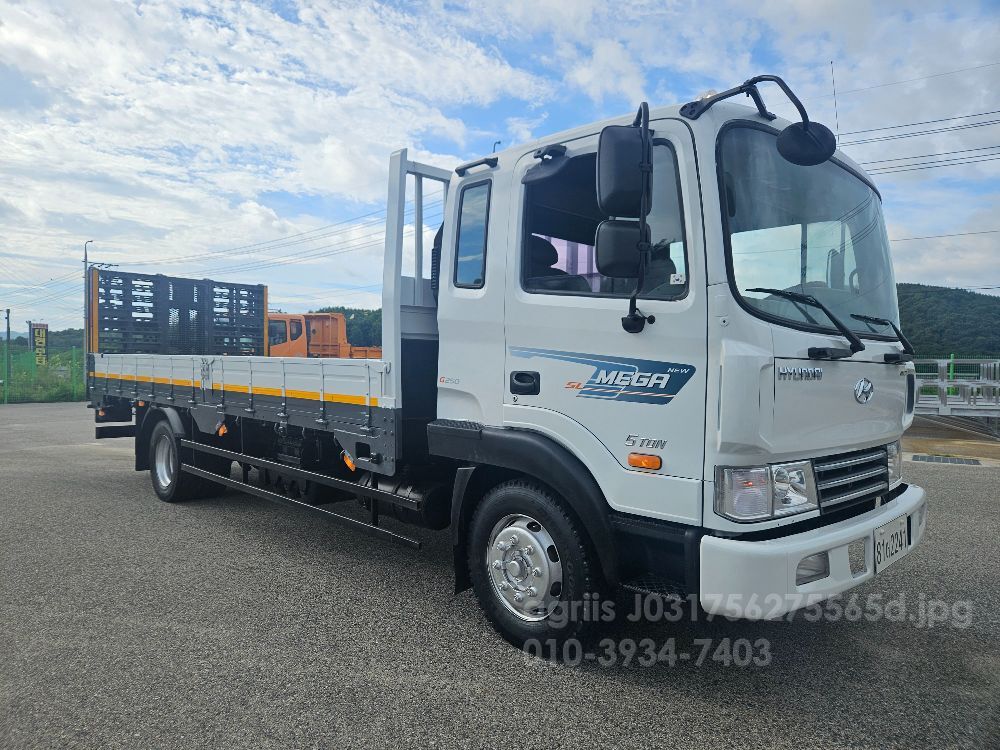 현대 메가트럭 6m25초장축자동사다리 뒤우측면
